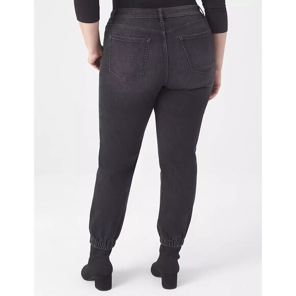 Lane Bryant Womens Jeans Sz 28 Signature Fit Boyfriend Cozy Jogger Black‎ Wash - Picture 2 of 9